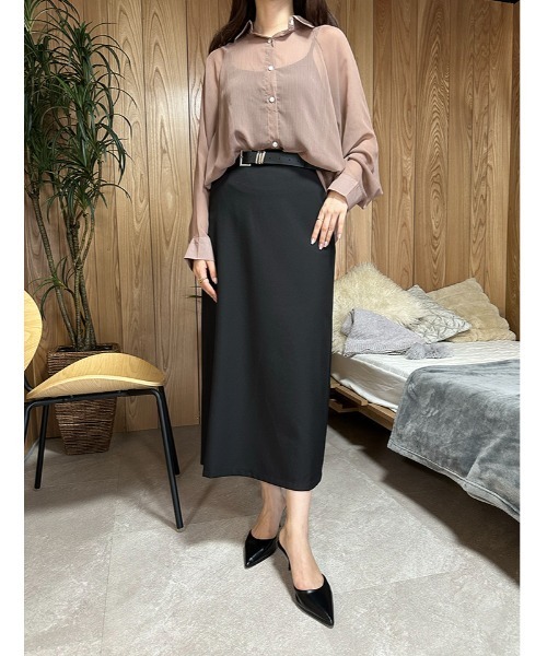 fifth（フィフス）の「【ベルト付き】ベーシックタイトロングスカート（スカート・レディース・ブラック/ベージュ・M）」の17枚目の写真