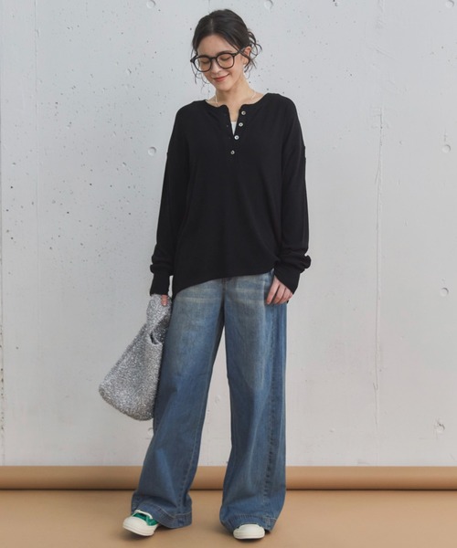 Doux archives（ドゥアルシーヴ）の「サイドベルトワイドデニムパンツ（デニムパンツ・レディース・ブルー/サックスブルー・36/38）」の8枚目の写真