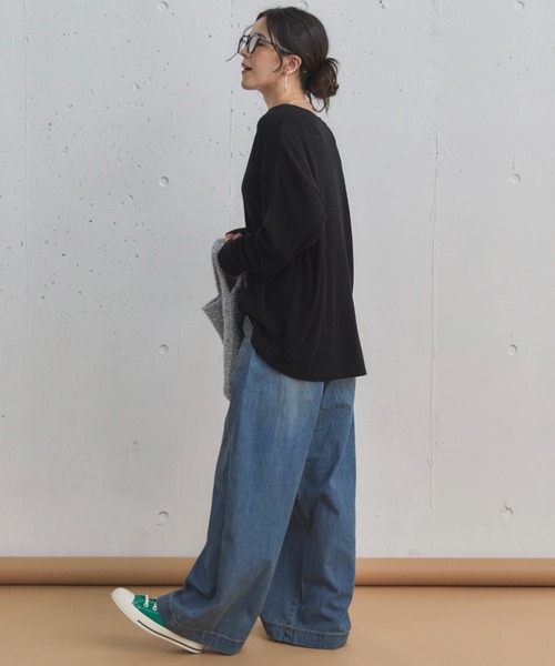 Doux archives（ドゥアルシーヴ）の「サイドベルトワイドデニムパンツ（デニムパンツ・レディース・ブルー/サックスブルー・36/38）」の13枚目の写真