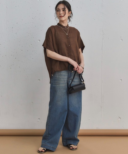 Doux archives（ドゥアルシーヴ）の「サイドベルトワイドデニムパンツ（デニムパンツ・レディース・ブルー/サックスブルー・36/38）」の19枚目の写真