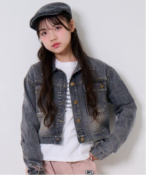by LOVEiT（バイラビット）の「デニムジャケット（デニムジャケット・キッズ・ブルー/グレー・140cm/160cm/120cm/130cm/150cm）」の2枚目の写真