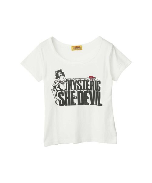 SHE DEVIL HEART刺繍 チビTシャツ（Tシャツ/カットソー）｜HYSTERIC