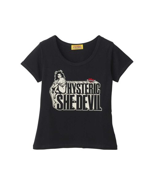 SHE DEVIL HEART刺繍 チビTシャツ（Tシャツ/カットソー）｜HYSTERIC