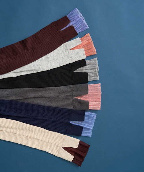 FREAK'S STORE（フリークスストア）の「＜新色追加＞ウォッシャブル 配色 レイヤードシアーニット/洗えるニット（ニット/セーター・レディース・ブラウン/ブラック/ナチュラル/グレー/ネイビー/チャコール/ピンク/オフホワイト・ﾌﾘ-/MEDIUM）」の15枚目の写真