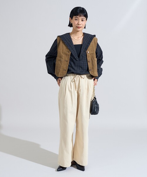 FREAK'S STORE(フリークスストア)の「RED KAP × FREAK'S STORE/レッドキャップ バッグギャザー コーデュロイベスト(ベスト・レディース・レンガ/ベージュ/ネイビー・フリ-)」の4枚目の写真