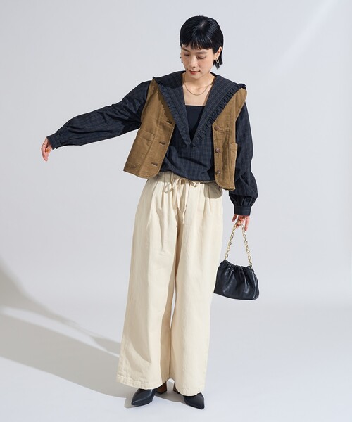 FREAK'S STORE(フリークスストア)の「RED KAP × FREAK'S STORE/レッドキャップ バッグギャザー コーデュロイベスト(ベスト・レディース・レンガ/ベージュ/ネイビー・フリ-)」の5枚目の写真