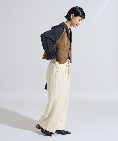 FREAK'S STORE(フリークスストア)の「RED KAP × FREAK'S STORE/レッドキャップ バッグギャザー コーデュロイベスト(ベスト・レディース・レンガ/ベージュ/ネイビー・フリ-)」の6枚目の写真