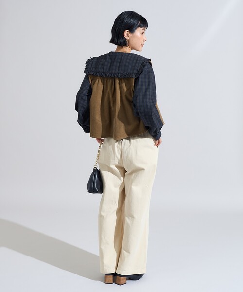 FREAK'S STORE(フリークスストア)の「RED KAP × FREAK'S STORE/レッドキャップ バッグギャザー コーデュロイベスト(ベスト・レディース・レンガ/ベージュ/ネイビー・フリ-)」の7枚目の写真