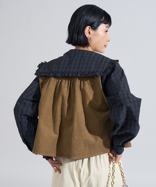 FREAK'S STORE(フリークスストア)の「RED KAP × FREAK'S STORE/レッドキャップ バッグギャザー コーデュロイベスト(ベスト・レディース・レンガ/ベージュ/ネイビー・フリ-)」の11枚目の写真
