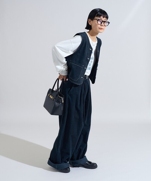 FREAK'S STORE(フリークスストア)の「RED KAP × FREAK'S STORE/レッドキャップ バッグギャザー コーデュロイベスト(ベスト・レディース・レンガ/ベージュ/ネイビー・フリ-)」の14枚目の写真