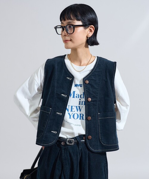 FREAK'S STORE(フリークスストア)の「RED KAP × FREAK'S STORE/レッドキャップ バッグギャザー コーデュロイベスト(ベスト・レディース・レンガ/ベージュ/ネイビー・フリ-)」の16枚目の写真