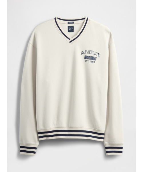 GAP(ギャップ)の「ヴィンテージソフト オーバーサイズ Vネック GAPロゴスウェット トレーナー(スウェット・メンズ・オフホワイト/ブラック/ワイン・XS/S/M/L/XL)」の10枚目の写真