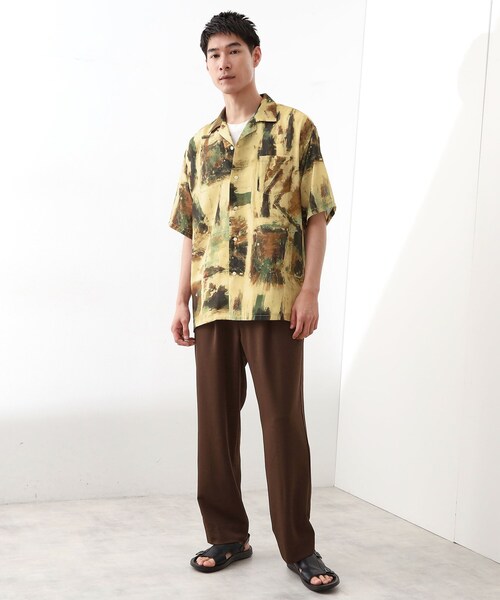 THE SHOP TK （ザ ショップ ティーケー ）の「アートプリントメッシュ半袖シャツ　【洗濯機OK】（シャツ/ブラウス・メンズ・ライトグレー系3/ベージュ系3・02/03/04）」の10枚目の写真