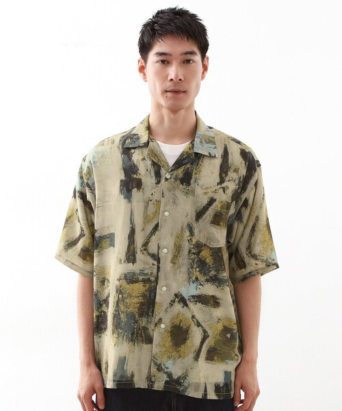 THE SHOP TK （ザ ショップ ティーケー ）の「アートプリントメッシュ半袖シャツ　【洗濯機OK】（シャツ/ブラウス・メンズ・ライトグレー系3/ベージュ系3・02/03/04）」の13枚目の写真