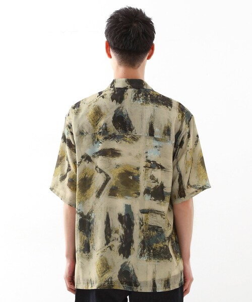 THE SHOP TK （ザ ショップ ティーケー ）の「アートプリントメッシュ半袖シャツ　【洗濯機OK】（シャツ/ブラウス・メンズ・ライトグレー系3/ベージュ系3・02/03/04）」の15枚目の写真