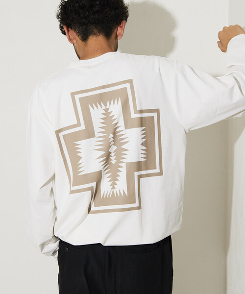 PENDLETON(ペンドルトン)の「PENDLETON/ペンドルトン 別注 バックプリント スピンドルロンT/カルキュロ素材/吸汗速乾/軽量/ドライタッチ(Tシャツ/カットソー・メンズ・オフホワイト/オリーブ/ブラック・LARGE/MEDIUM)」の1枚目の写真