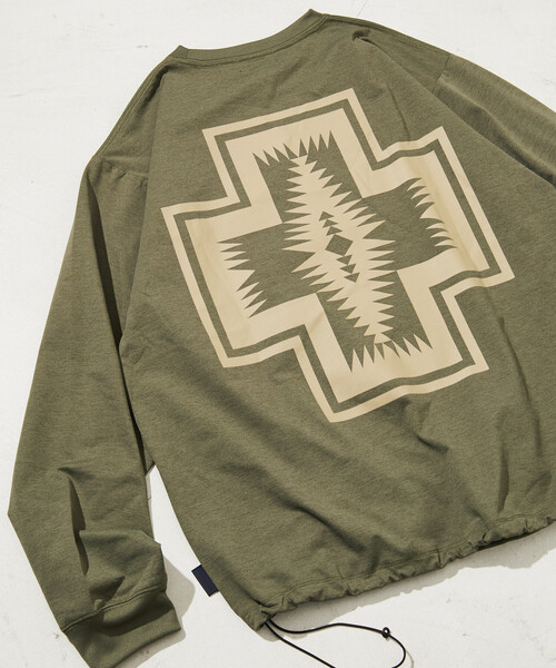 PENDLETON(ペンドルトン)の「PENDLETON/ペンドルトン 別注 バックプリント スピンドルロンT/カルキュロ素材/吸汗速乾/軽量/ドライタッチ(Tシャツ/カットソー・メンズ・オフホワイト/オリーブ/ブラック・LARGE/MEDIUM)」の3枚目の写真