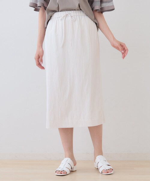 INDIVI（インディヴィ）の「【シワになりにくい】コットンライクストレートスカート（スカート・レディース・ピンク/ブラック/ブラウン系その他/オフホワイト・05/13/36/38/40/15 ）」の2枚目の写真