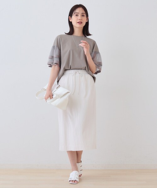 INDIVI（インディヴィ）の「【シワになりにくい】コットンライクストレートスカート（スカート・レディース・ピンク/ブラック/ブラウン系その他/オフホワイト・05/13/36/38/40/15 ）」の19枚目の写真