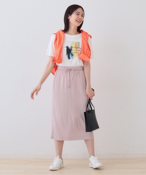 INDIVI（インディヴィ）の「【シワになりにくい】コットンライクストレートスカート（スカート・レディース・ピンク/ブラック/ブラウン系その他/オフホワイト・05/13/36/38/40/15 ）」の8枚目の写真