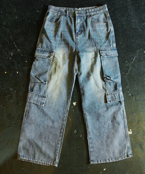 Beno（ビーノ）の「ワイドデニムカーゴパンツ（カーゴパンツ・メンズ・ブルー・MEDIUM/LARGE/X-LARGE）」の6枚目の写真