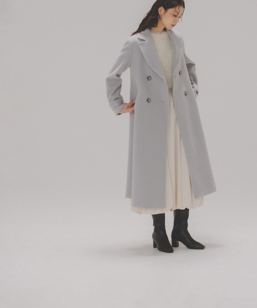 NATURAL BEAUTY BASIC（ナチュラルビューティーベーシック）の「◇ビッグカラーダブルチェスターコート（チェスターコート・レディース・チャコールグレー/ダークブラウン/ベージュ/グレー・SMALL/MEDIUM/P/S）」の7枚目の写真