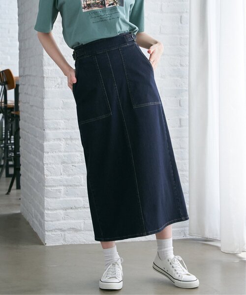 ikka(イッカ)の「GOKU楽Iラインタイトスカート(スカート・レディース・ブラック/ベージュ/ネイビー/ダークオリーブ・S/L/M)」の8枚目の写真