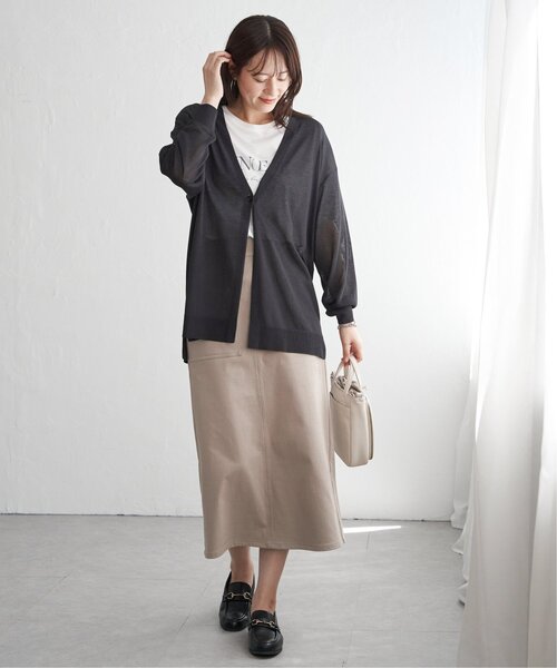 ikka(イッカ)の「GOKU楽Iラインタイトスカート(スカート・レディース・ブラック/ベージュ/ネイビー/ダークオリーブ・S/L/M)」の15枚目の写真