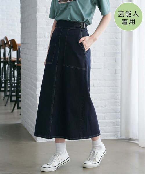 ikka(イッカ)の「GOKU楽Iラインタイトスカート(スカート・レディース・ブラック/ベージュ/ネイビー/ダークオリーブ・S/L/M)」の2枚目の写真