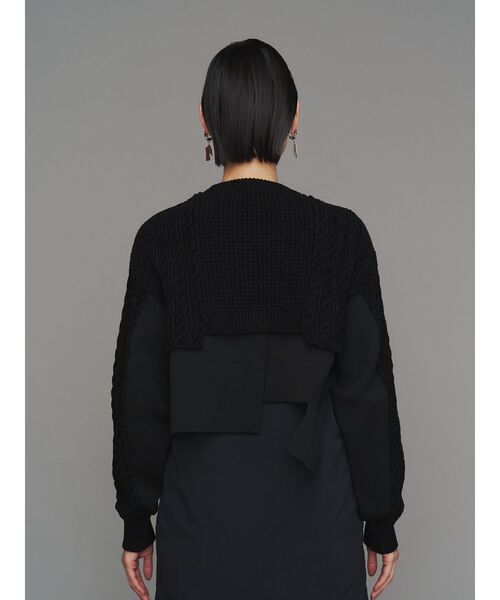 UN3D.(アンスリード)の「CABLE LAYER SHORT KNIT TOP / ケーブルレイヤーショートニットトップ(ニット/セーター・レディース・ホワイト/グレー/ブラック・FREE)」の5枚目の写真