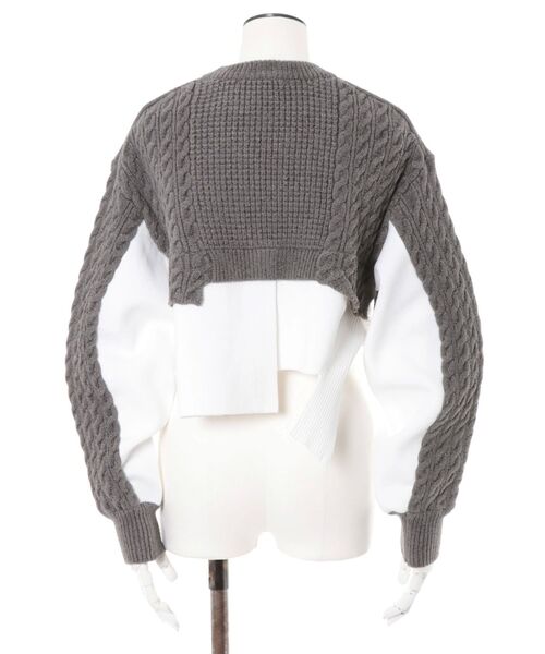 CABLE LAYER SHORT KNIT TOP / ケーブルレイヤーショートニットトップ