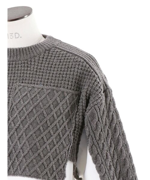 CABLE LAYER SHORT KNIT TOP / ケーブルレイヤーショートニットトップ