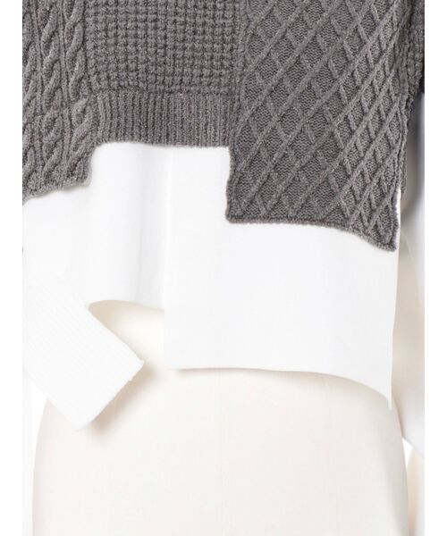 UN3D.(アンスリード)の「CABLE LAYER SHORT KNIT TOP / ケーブルレイヤーショートニットトップ(ニット/セーター・レディース・ホワイト/グレー/ブラック・FREE)」の16枚目の写真