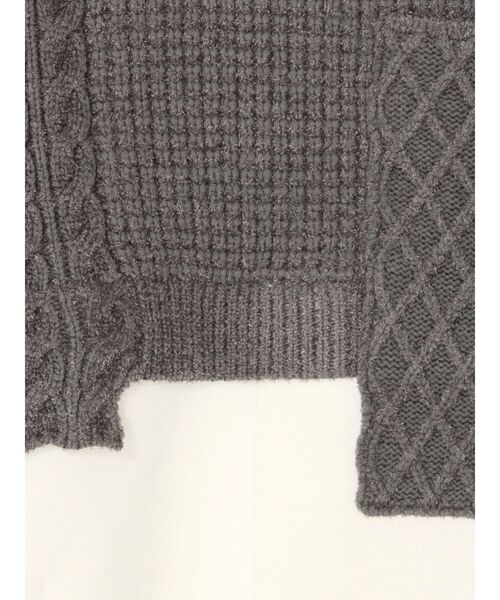 UN3D.(アンスリード)の「CABLE LAYER SHORT KNIT TOP / ケーブルレイヤーショートニットトップ(ニット/セーター・レディース・ホワイト/グレー/ブラック・FREE)」の18枚目の写真