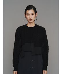 UN3D. | CABLE LAYER SHORT KNIT TOP / ケーブルレイヤーショートニットトップ(ニット/セーター)