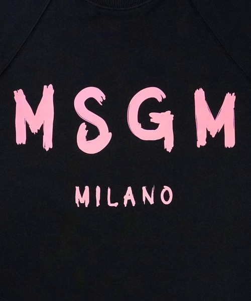 MSGM(エムエスジーエム)の「【NEW】MSGM ブラッシュロゴ スウェットシャツ【Japan Exclusive】(スウェット・レディース・ブラック×ピンク・S/XS/M/L)」の3枚目の写真