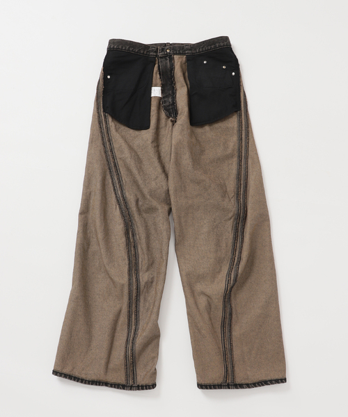WISM(ウィズム)の「NVRFRGT / ネヴァーフォーゲット 3D TWISTED WIDE LEG JEANS MUD(デニムパンツ・メンズ・ライトブルー/ブラック系その他・1/2/3)」の18枚目の写真