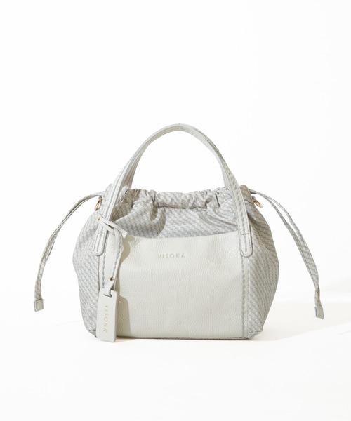 SAC'S BARJean（サックスバージーン）の「【VISONA/ヴィソナ】 HAND BAG S（ハンドバッグ・レディース・スカイブルー/ブラック/レッド/ベージュ系その他/グレイッシュベージュ/ブルー・FREE）」の3枚目の写真