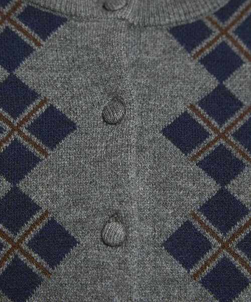 PUBLUX（パブリュクス）の「PUBLUX/パブリュクス アーガイル柄 ジャガード ニットカーデ　限定展開（カーディガン/ボレロ・レディース・ブラウン/ブラック/グレー・ﾌﾘ-）」の14枚目の写真