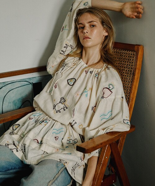 セール】Freada/フリーダ モチーフ刺繍 柄 ワンピース（ワンピース