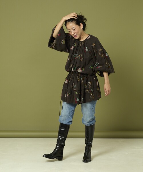 Freada/フリーダ モチーフ刺繍 柄 ワンピース（ワンピース