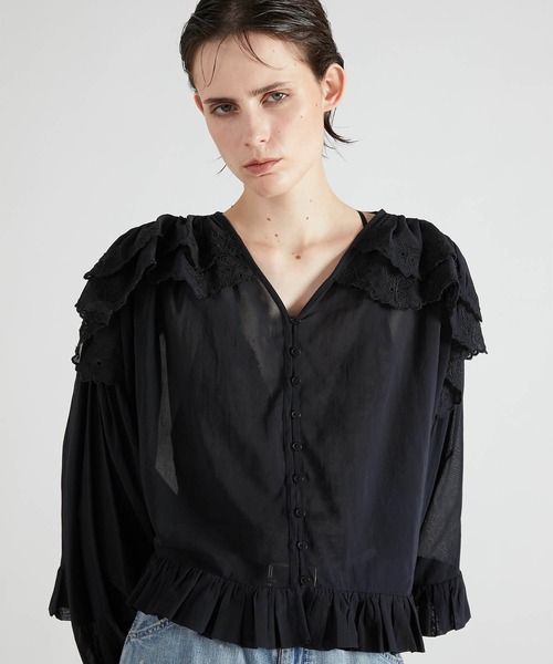 crinkle crinkle crinkle】scallop frill blouse/スカラップフリル