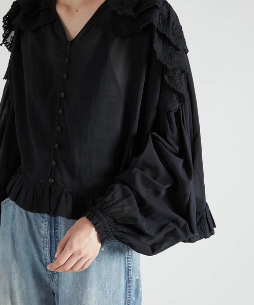 crinkle crinkle crinkle】scallop frill blouse/スカラップフリル