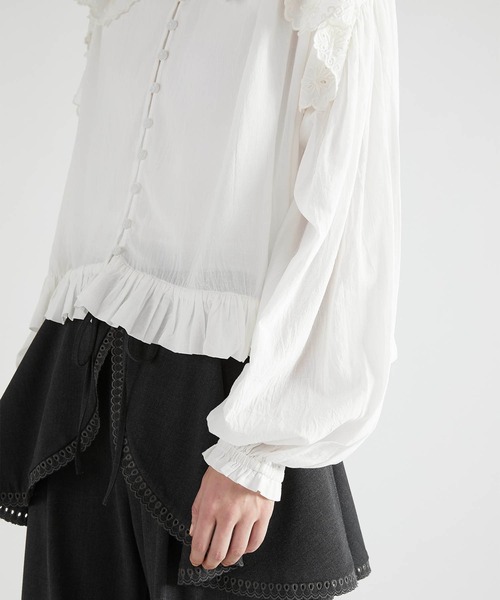 完売商品 crinkle crinkle crinkle フリルブラウス crinkle crinkle crinkle】scallop frill blouse/スカラップフリル