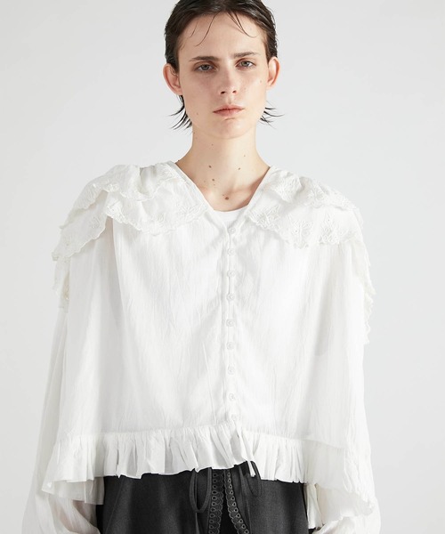 crinkle crinkle crinkle】scallop frill blouse/スカラップフリル