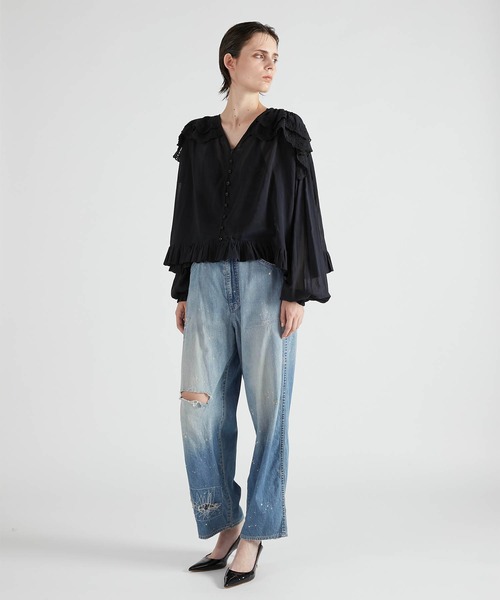 crinkle crinkle crinkle】scallop frill blouse/スカラップフリル