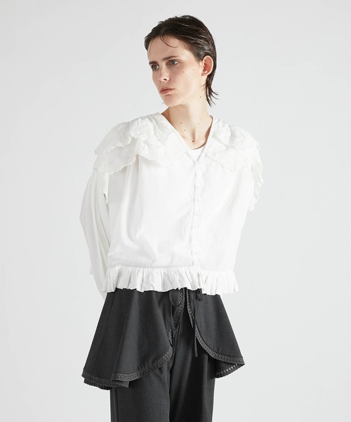 crinkle crinkle crinkle】scallop frill blouse/スカラップ