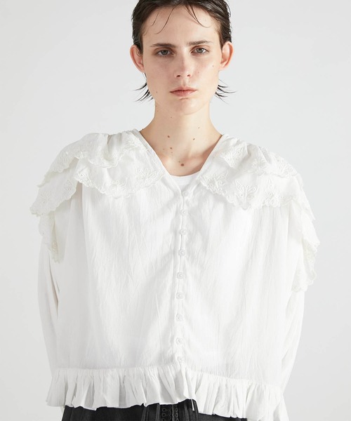 crinkle crinkle crinkle】scallop frill blouse/スカラップフリル
