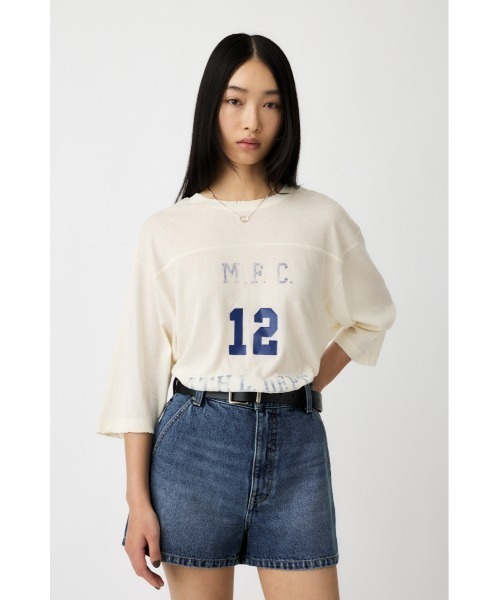 MOUSSY(マウジー)の「BROKEN FOOTBALL Tシャツ(Tシャツ/カットソー・レディース・ブラウン/オフホワイト・FREE)」の9枚目の写真