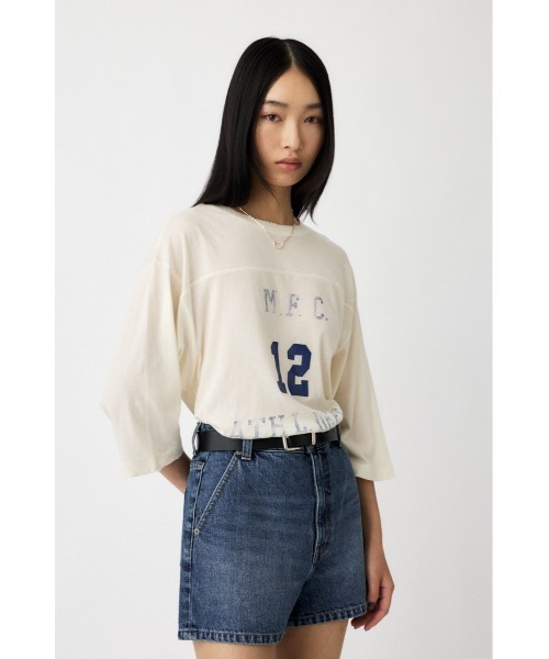 MOUSSY(マウジー)の「BROKEN FOOTBALL Tシャツ(Tシャツ/カットソー・レディース・ブラウン/オフホワイト・FREE)」の3枚目の写真